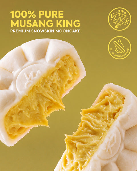 (4 Piece Set)VLACK Premium MSW Snowskin Mooncake Musang King Durian