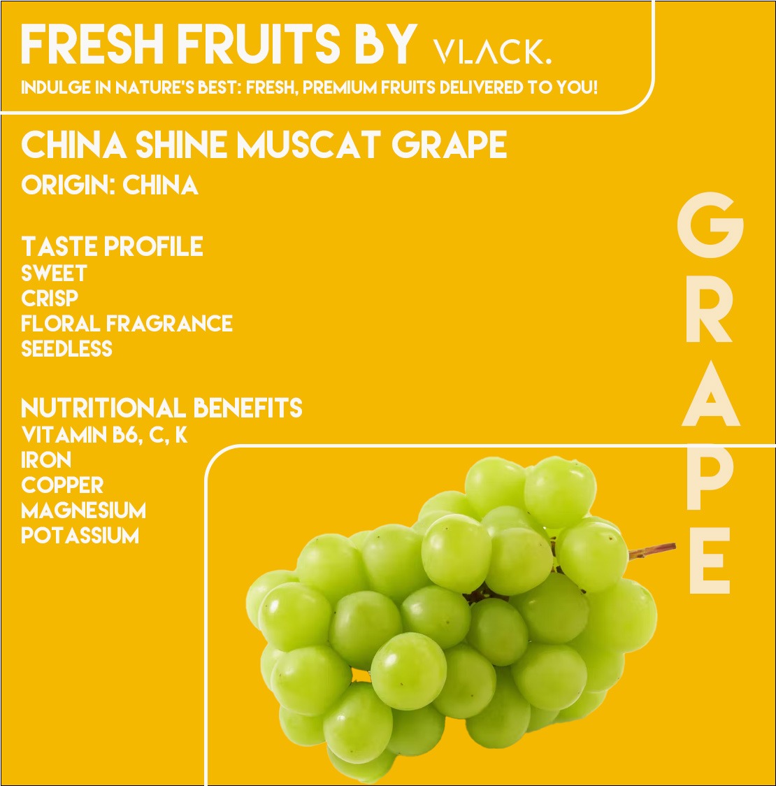 CHINA SHINE MUSCAT GRAPES (400-450g/punnet)