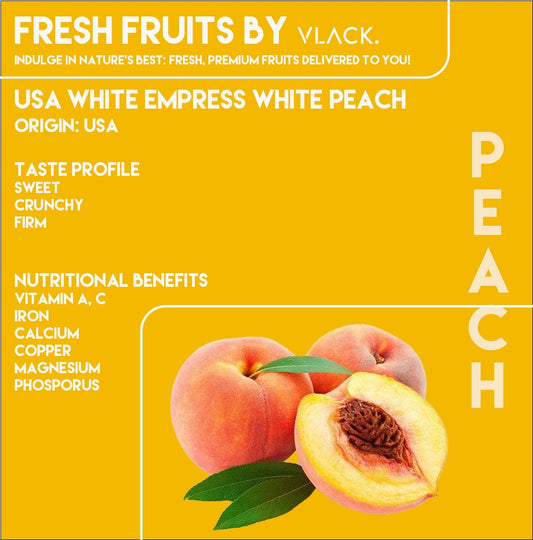 USA Lady Empress White Peach (3 PIECES PER BOX) FRESH NATURAL FRUIT