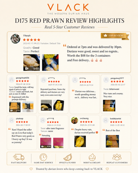 D175 Johor Red Prawn (450g Per Box) Old Tree Fresh Durian Natural