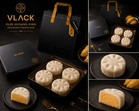 VLACK Premium MSW Snowskin Mooncake Musang King Durian(4 Pieces)