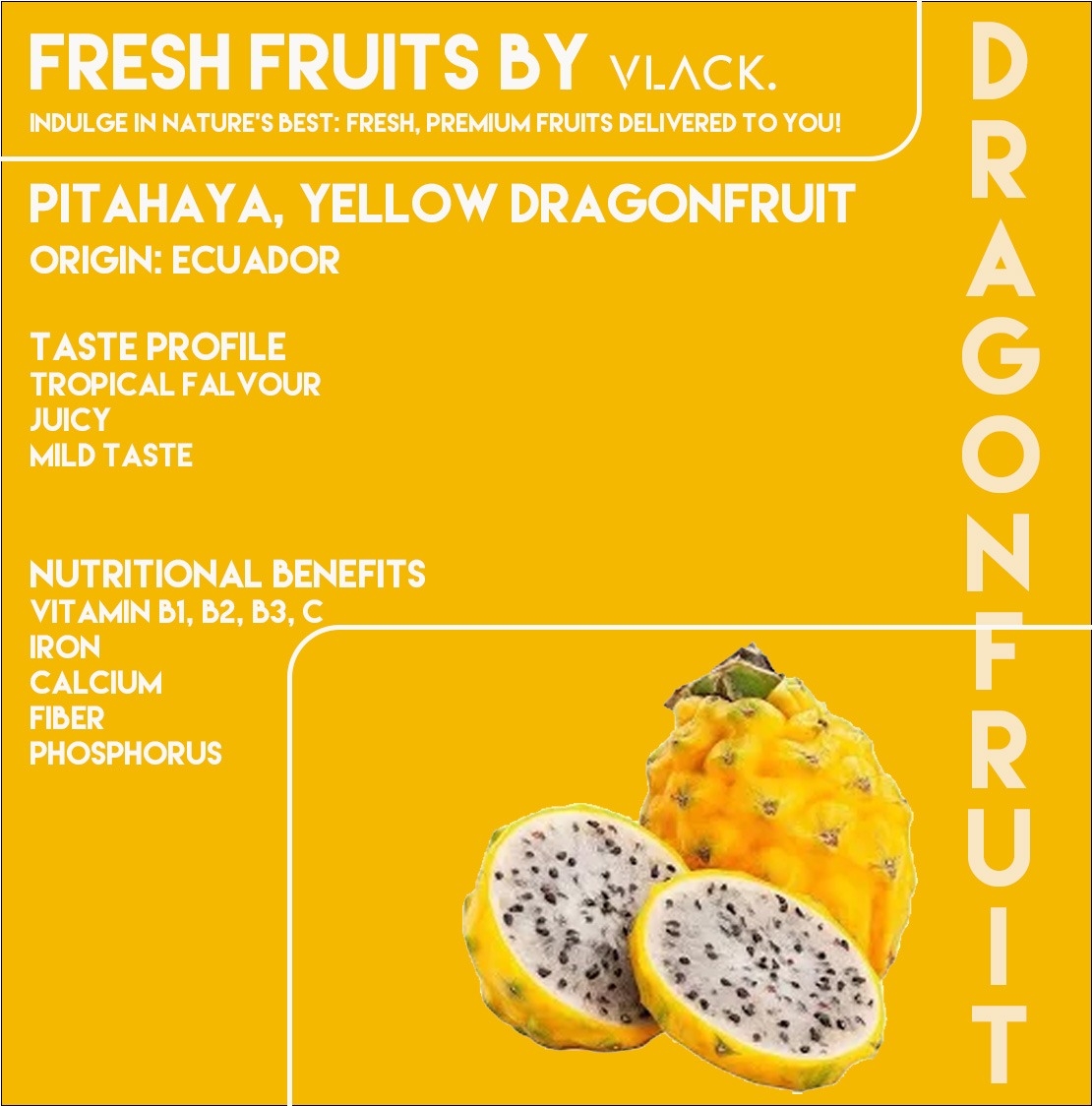 ECUADOR YELLOW DRAGON FRUIT (1pc)